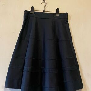 Flattering Black A-Line Midi Skirt